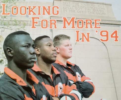 Tommie Frazier Ed Stewart Zach Wiegert 1994 media guide cover